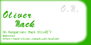 oliver mack business card